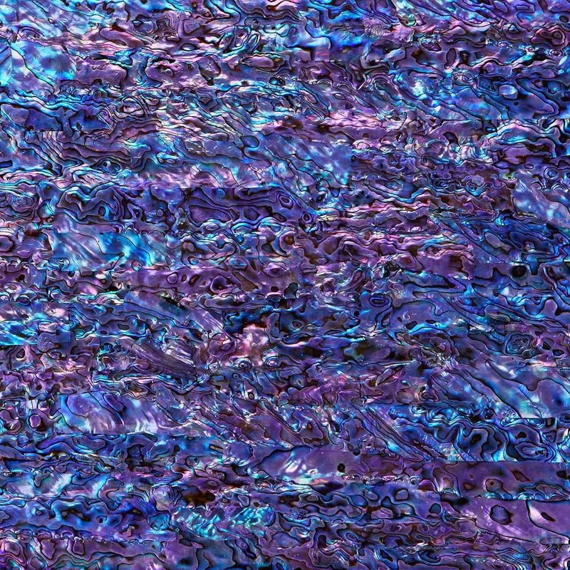 Ocean Shell Studios. Abalone Shell Inlay Veneer for DIY or Professional Inlay Embellishments - Sustainable New Zealand Paua Royal Purple- With 3M Double Sided Tape Backing - 9.45"X2.75" - Image 1